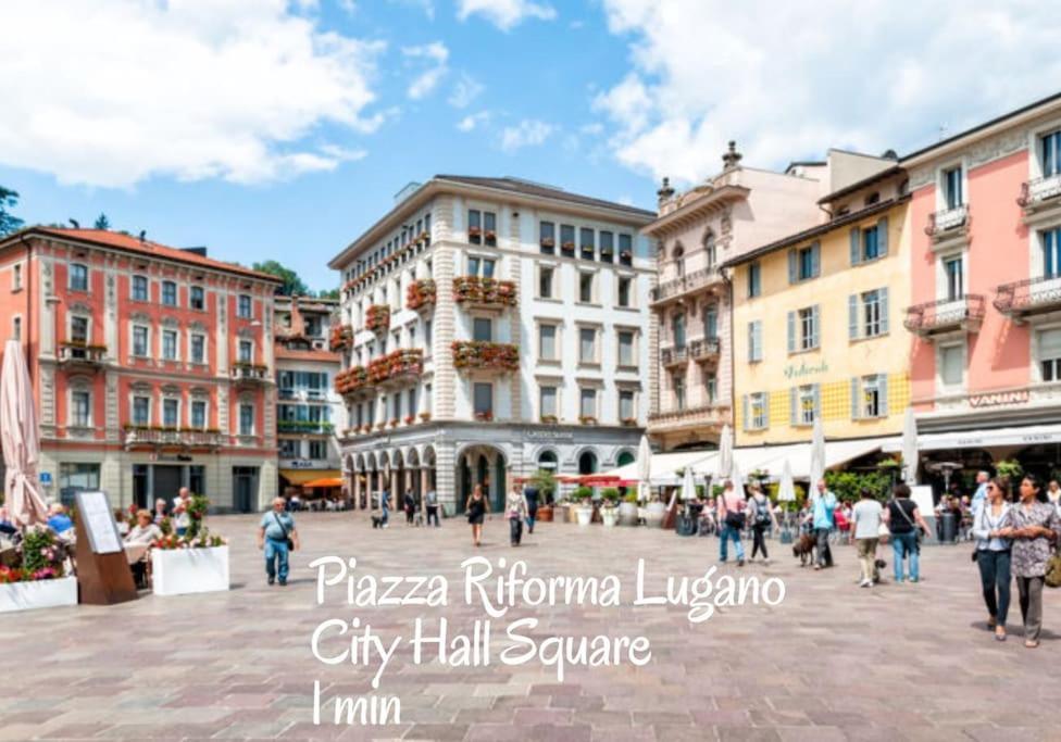 Central & Bright Apartment On Two Floors 'Turquoise' -By Easylife Swiss Lugano Bagian luar foto
